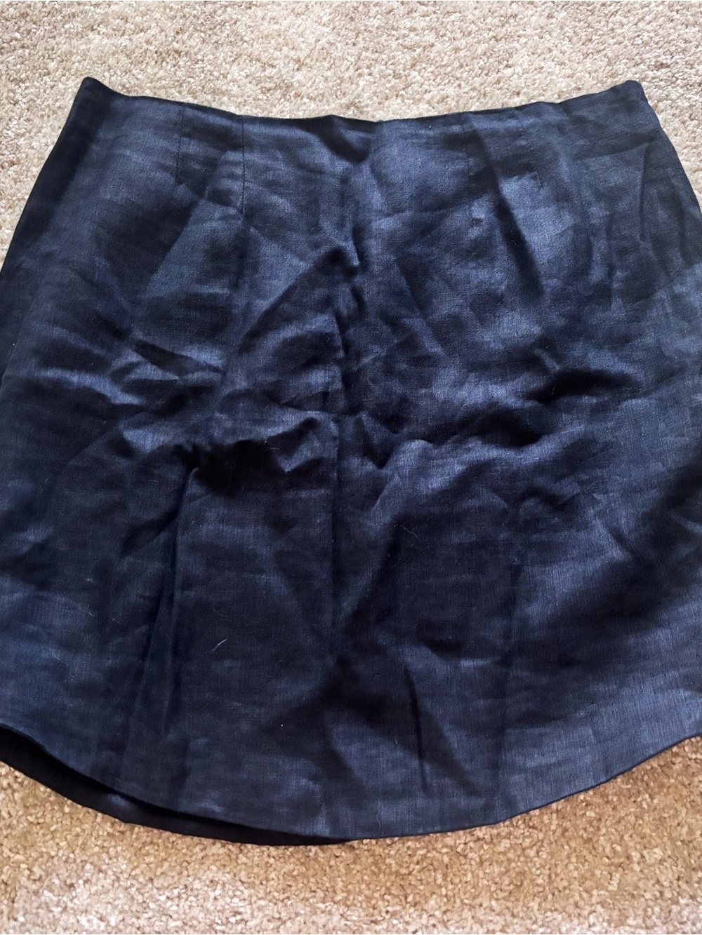 DISSH Linen Scoop Hem Mini Skirt